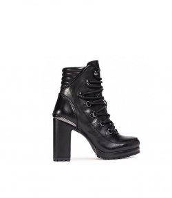 Recycled Leather Lace Up Ankle Boot