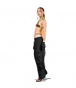 Cargo Pants With Detachable Thong Black