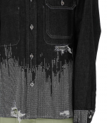 Black Studded Denim Workwear Jacket