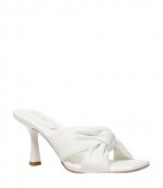 Elena Heeled White Leather Sandal
