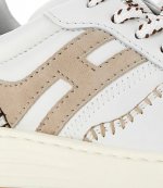 H630 Allacciato Infilature Beige Brown Stiches White Leather Sneaker