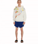 Classic Rugby Print Hoodie Off White