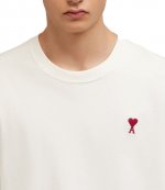 Red Ami De Coeur White Cotton T Shirt