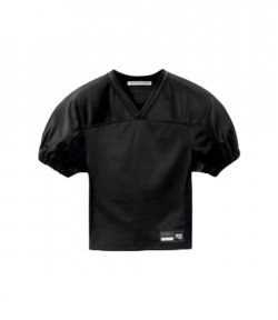 Fitted Shortsleeve Football Jersey Black Top